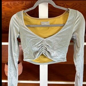 Urban Outfitters Gray Ruched Crop Top